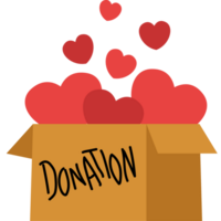 volontär- innehav låda donationer png