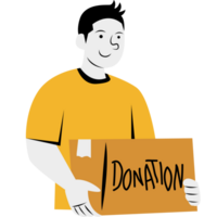 Volunteer Holding Box Donations png