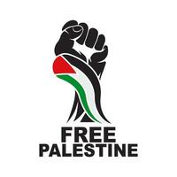 Flat design fist to free Palestine vector