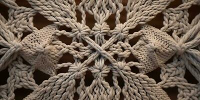 Generative AI, Close-up of hand made macrame texture photo