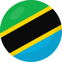 Tanzania flag circle 3D cartoon style. png