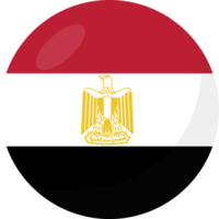 Egypt flag circle 3D cartoon style. png