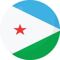 djibouti flagga cirkel 3d tecknad serie stil. png