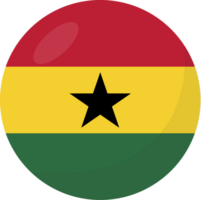 Ghana Flagge Kreis 3d Karikatur Stil. png