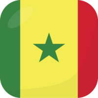 Senegal bandeira quadrado 3d desenho animado estilo. png