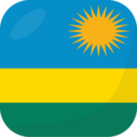 Rwanda flag square 3D cartoon style. png