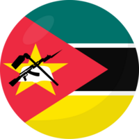 moçambique flagga cirkel 3d tecknad serie stil. png