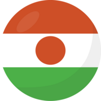 Niger flag circle 3D cartoon style. png