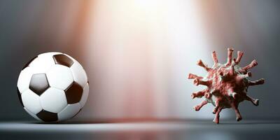 Soccer, football vs coronavirus COVID-19. photo