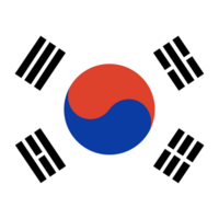 Sud Corea il giro bandiera icona. circolare simbolo. pulsante, striscione. nazionale cartello. png