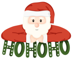 de kerstman claus met decoratief lichten png