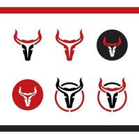 Head of Bull illustration logo silhouette vector design