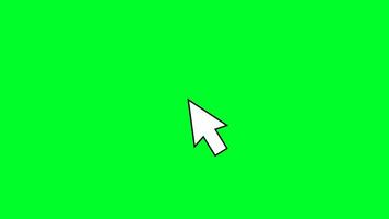 Pointer arrow cursor clicking. Mouse click symbol with circle on Green Screen. Mouse click symbol with spark isolated on green screen background. video