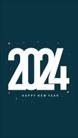 Happy New Year 2024 With Blue Background Animation video