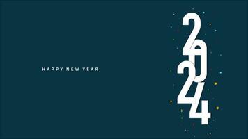 Happy New Year 2024 Blue Background Motion Graphic video