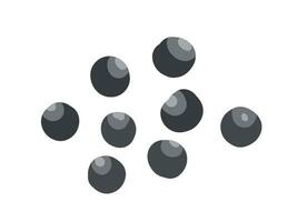 A bunch of black peppers vector illustration isolated on white horizontal background. Simple flat cartoon art styled vegetable drawing.