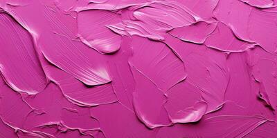 Generative AI, Closeup of impasto abstract rough viva magenta color art painting texture photo