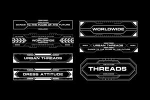 Futuristic cyberpunk sci fi interface element hud technology frame graphic vector design template