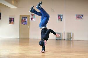 Break dancer in the studio photo