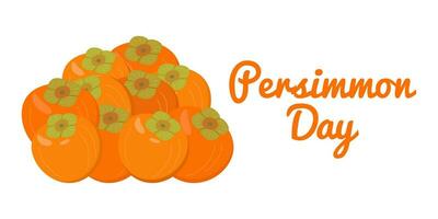 Persimmon Day illustration on a white background. vector