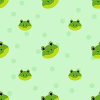 frogs on green background seamless pattern vector