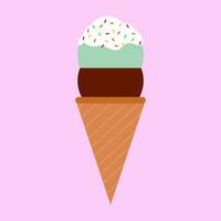 ice cream in a waffle cone vector