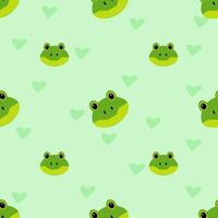 frogs and hearts on a green background vector