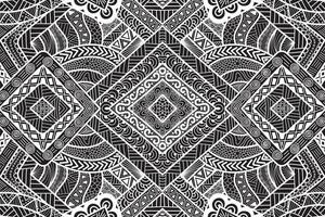 Hand drawn Black and white ornament background  mirror pattern vector