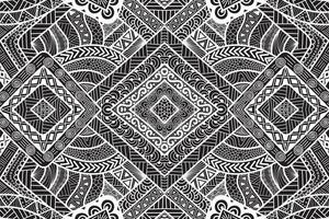 Hand drawn Black and white ornament background  mirror pattern vector