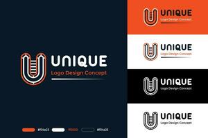 U letter logo branding vector