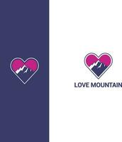 Love mountain symbol design vector