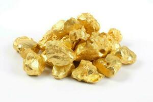 Pile of small gold nuggets. Generate ai photo