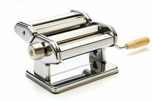 Metal pasta maker machine with handle. Generate Ai photo