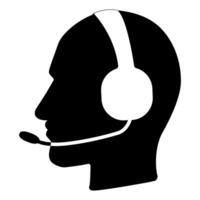 Call center support operator icon vector
