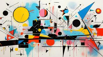 Generative AI, abstract painted colorful background, graffiti street art style photo