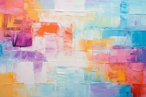 Abstract rough colorful multi-colored art painting texture, with oil brushstroke paint on canvas, Created with AI Generative. photo