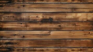 Brown rustic planks wood wall texture background with rustic charm and natural grain pattern. Generative ai. photo