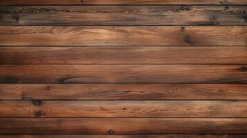 Brown rustic planks wood wall texture background with rustic charm and natural grain pattern. Generative ai. photo