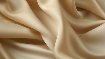 Brown fabric cloth texture background with abstract soft waves. Generative ai. photo