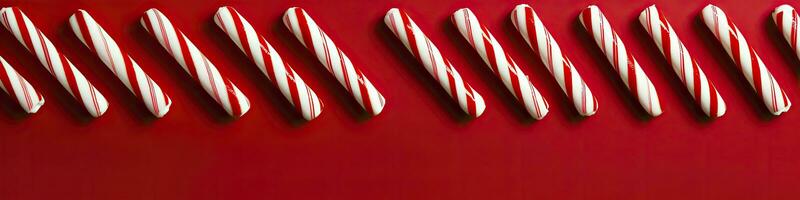 photo of Candy canes Christmas eve, AI Generated.