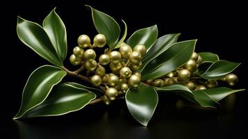 photo of Mistletoe Christmas wrapping paper, AI Generated.