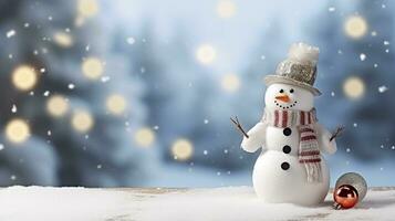 of Snowman Christmas songs, AI Generated. photo