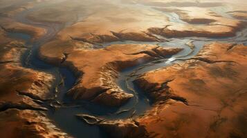 soil mars channels riverbeds ai generated photo