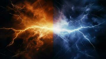 effect lightning collision powerful ai generated photo