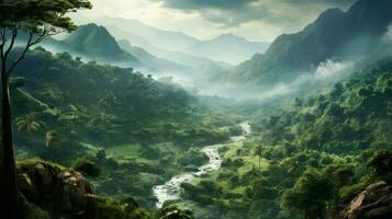 jungle green rainforest lush ai generated photo