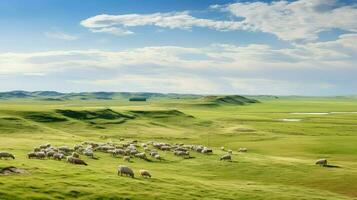 landscape north kazakhstan steppe ai generated photo