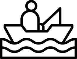 Fisherman In a boat Vector Icon