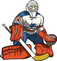 ice hockey goaltender team player defender action vector