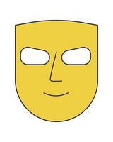 Mystery mask hide face flat line color isolated vector object. Anonymous face. Editable clip art image on white background. Simple outline cartoon spot illustration for web design