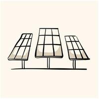 solar panel garabatear bosquejo mano dibujado solar panel línea Arte. solar panel bosquejo garabatear para infografía, sitio web o aplicación vector